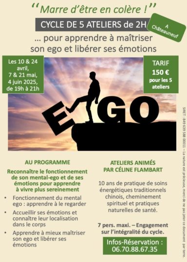 Ateliers "Apprendre à maîtriser son ego et libérer ses émotions"